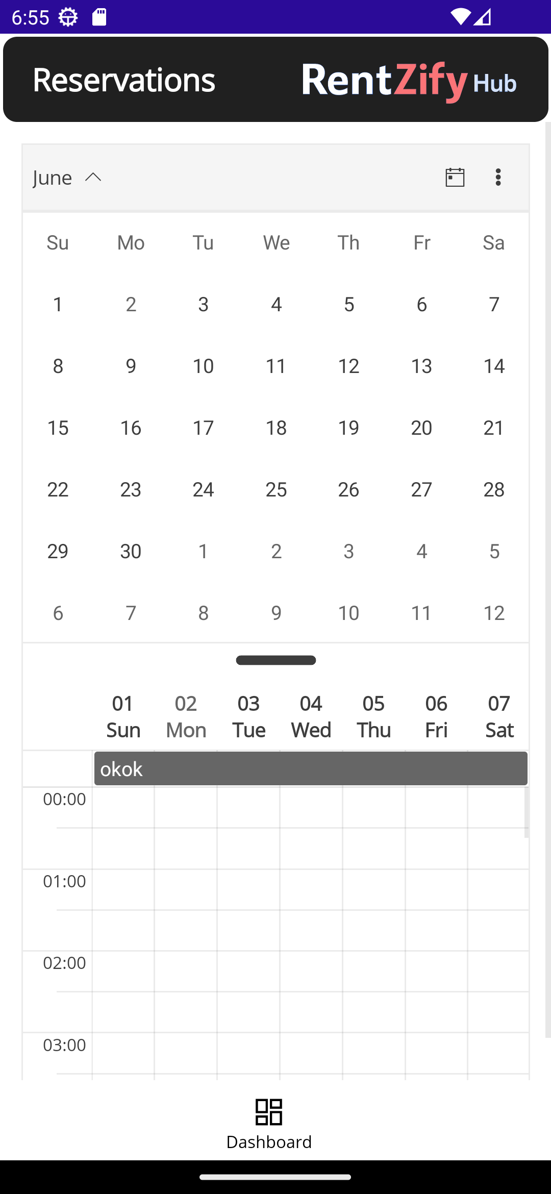 Reservations Page Screenshot