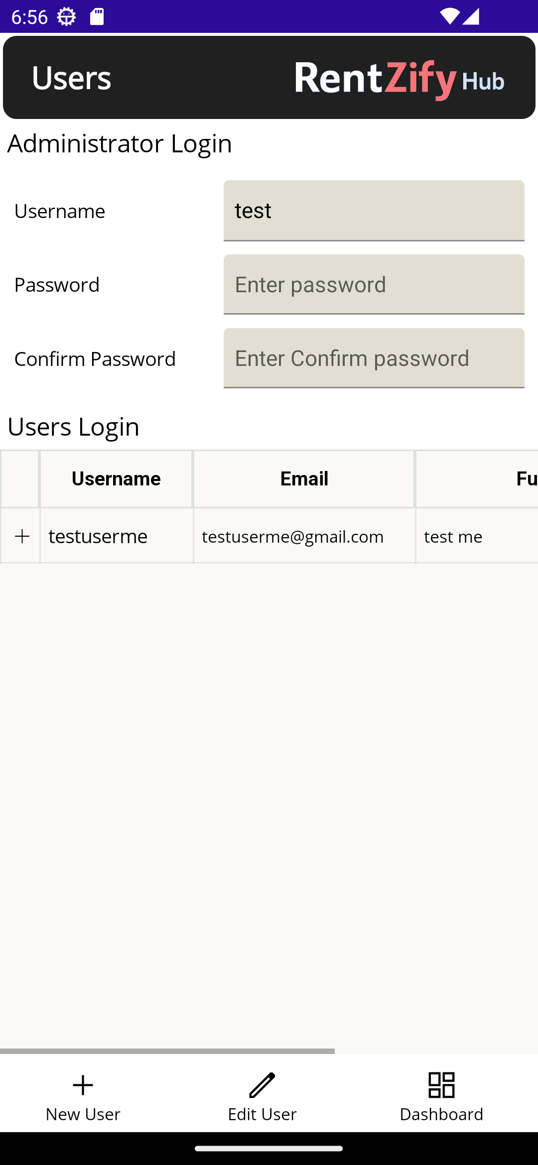 Users Page Screenshot